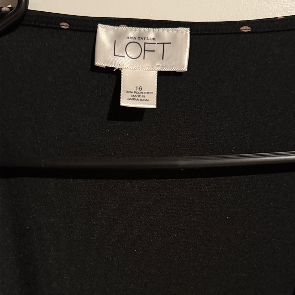 LOFT Black Long Sleeve Polka Dot Dress - Picture 5 of 5